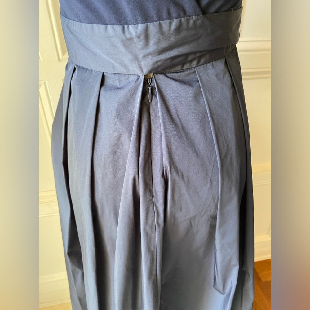 SOLD LAUREN RALPH LAUREN AGNI 4P DARK BLUE NAVY MAXI DRESS JERSEY TAFETTA BOW - Picture 9 of 9